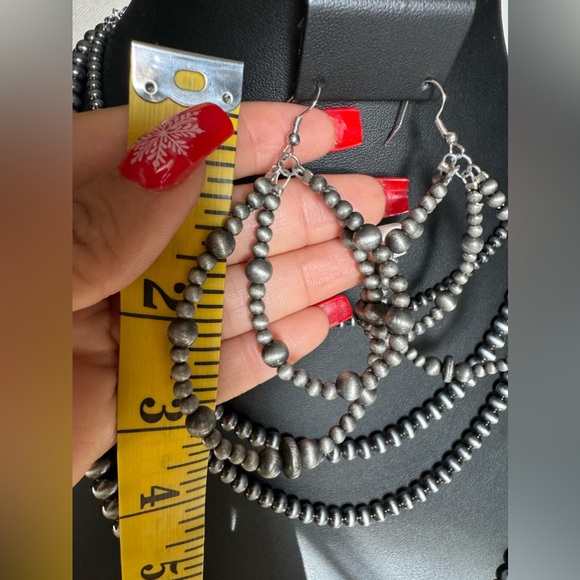 ✨Navajo Grey Western/Bohemian Necklace set Earrings and Necklace✨ - Picture 6 of 8